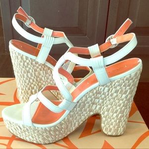 Via Spiga White & Jute “Cai”Wedge Sandal